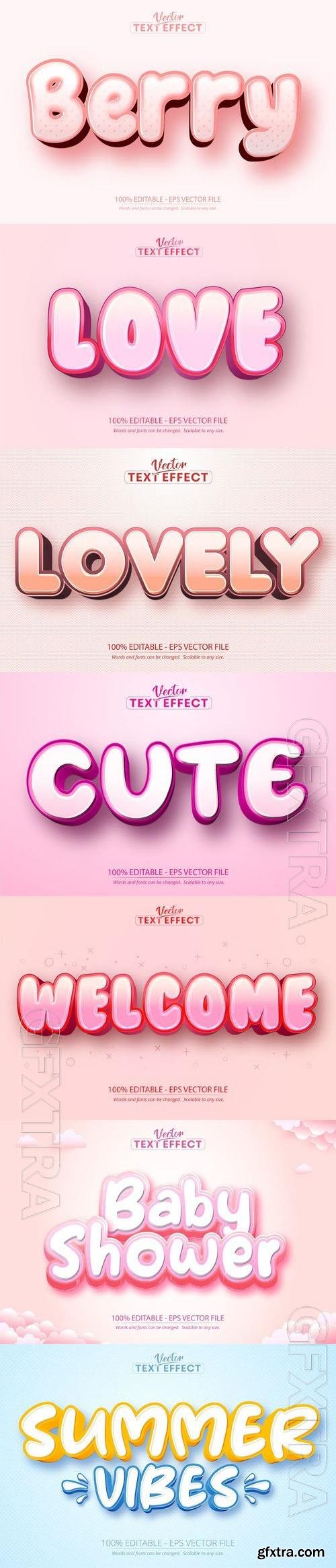 Vector 3d text editable, text effect font vol 143