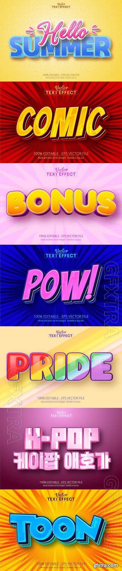 Vector 3d text editable, text effect font vol 140