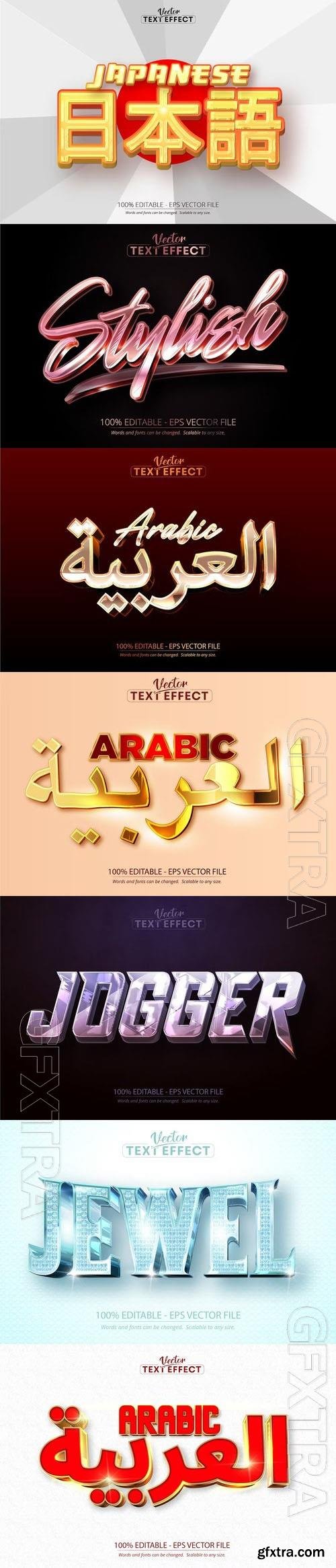 Vector 3d text editable, text effect font vol 139
