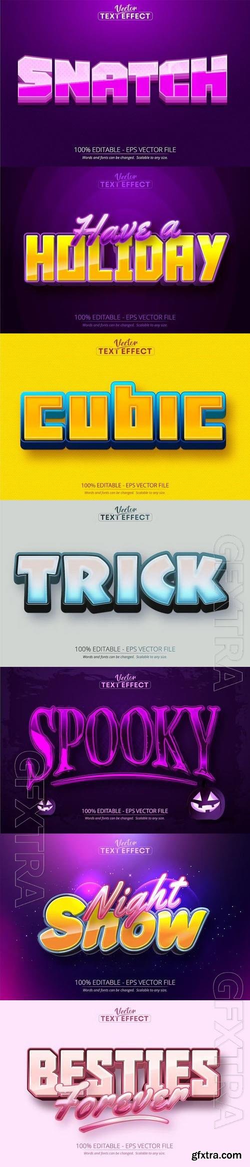 Vector 3d text editable, text effect font vol 136