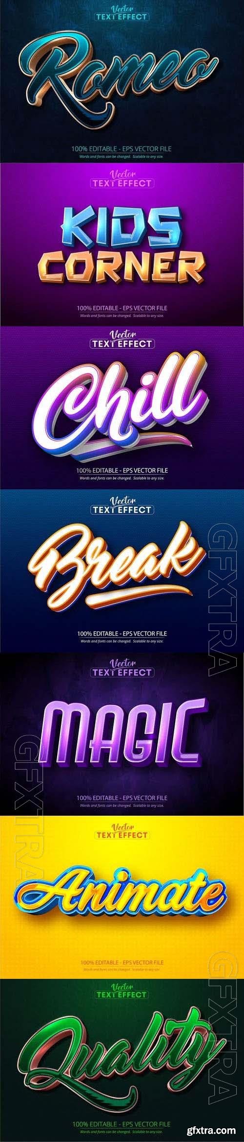 Vector 3d text editable, text effect font vol 134