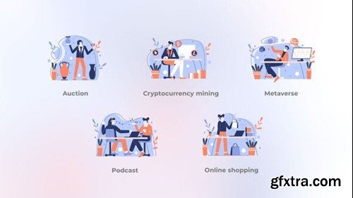 Videohive Shopping and Communication - Blue concept 44610978