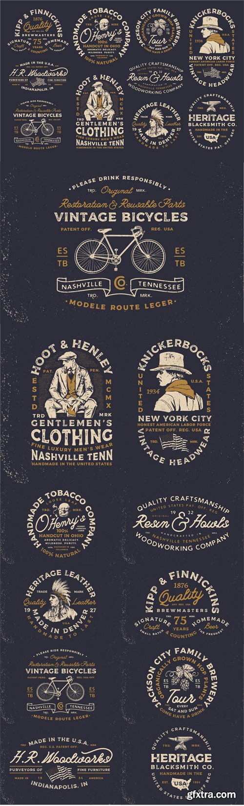 Vintage Americana Logos - 10 Vector Templates Vintage Americana Logos - 10 Vector Templates