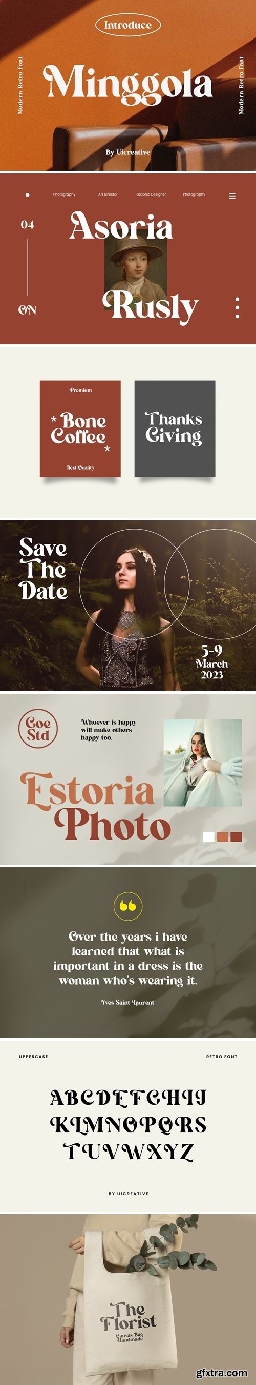 Minggola Modern Retro Serif Font