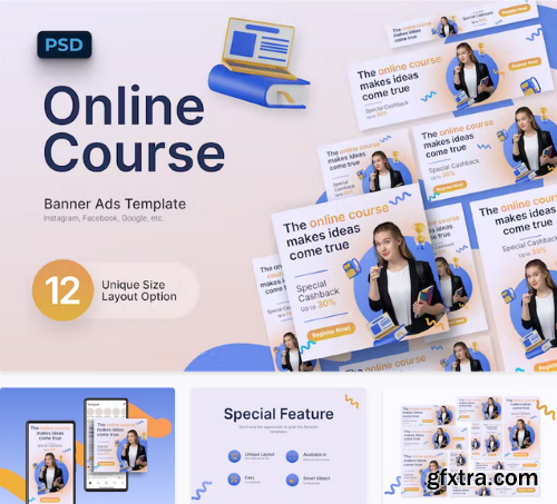 Online Course Google Ads Banner PSD