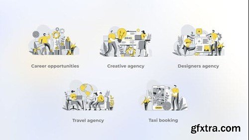 Videohive Career Opportunities - Yellow Gray Flat Illustration 44638004 Videohive Career Opportunities - Yellow Gray Flat Illustration 44638004