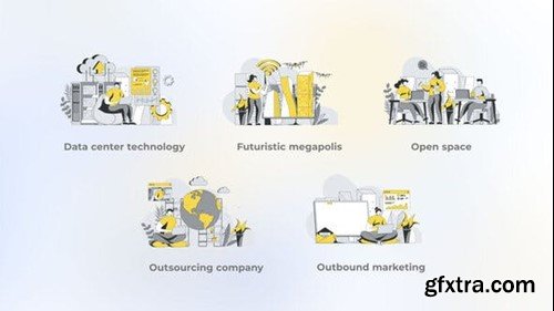 Videohive Data Center Technology - Yellow Gray Flat Illustration 44638057 Videohive Data Center Technology - Yellow Gray Flat Illustration 44638057