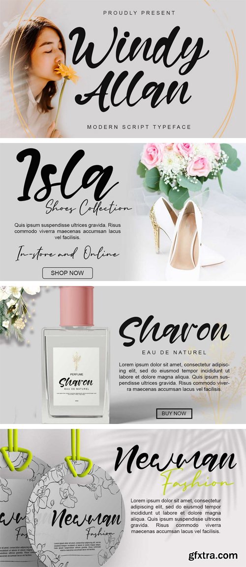 Windy Allan Script Typeface Windy Allan Script Typeface