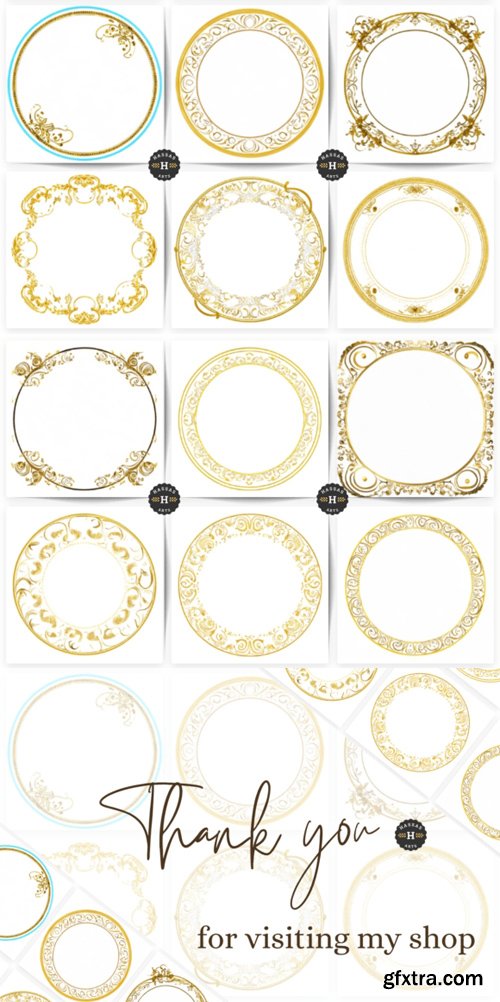 Golden Wreaths PNG Collection Golden Wreaths PNG Collection