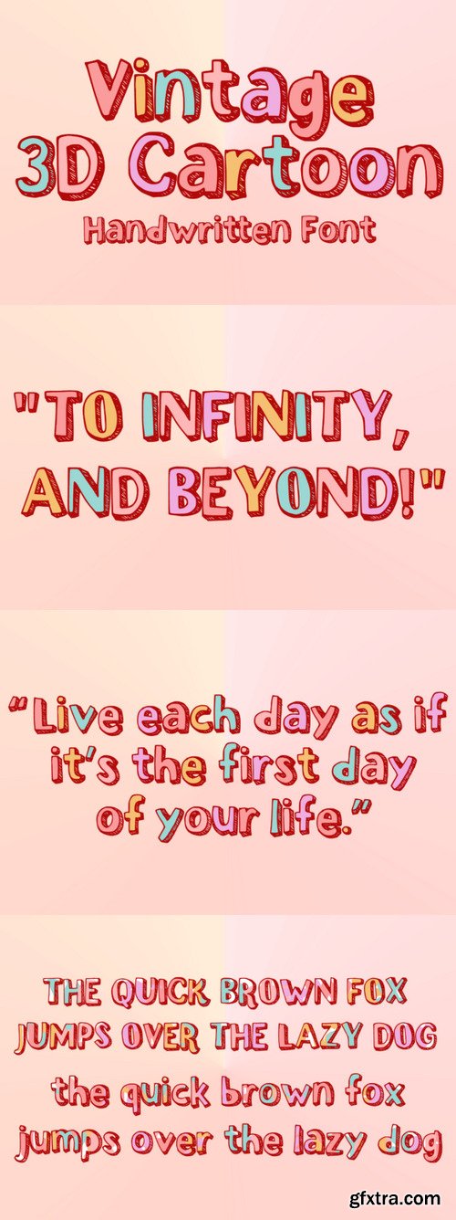 Vintage 3d Cartoon Font