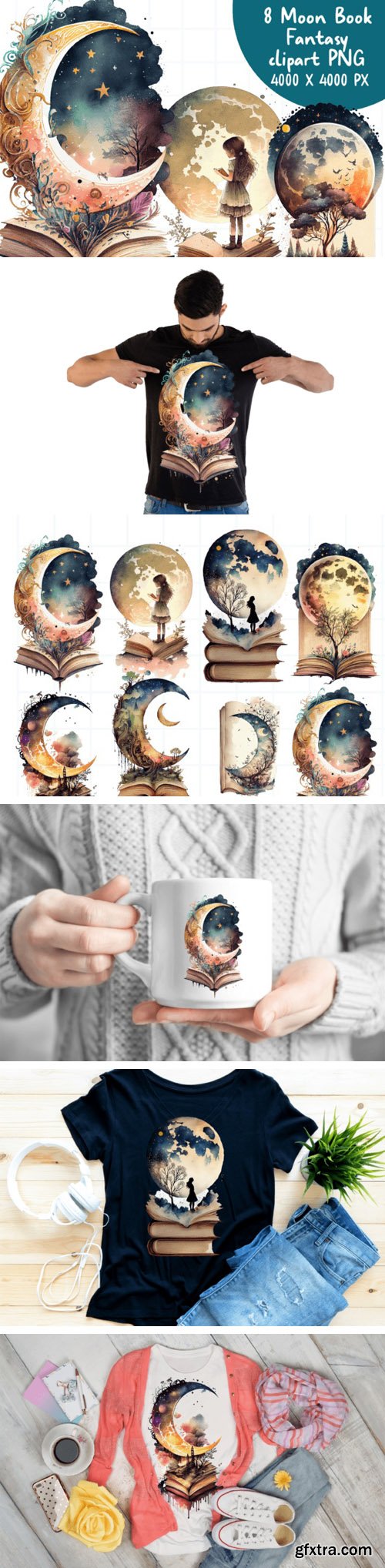 8 Moon Book Fantasy PNG Elements Clipart 8 Moon Book Fantasy PNG Elements Clipart
