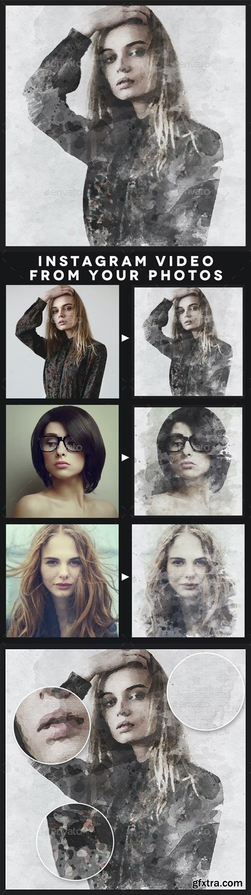 Animated Ink Portrait Template for Photoshop [Re-Up]