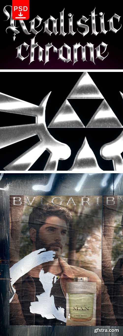 Realistic Chrome Effect for Photoshop Realistic Chrome Effect for Photoshop