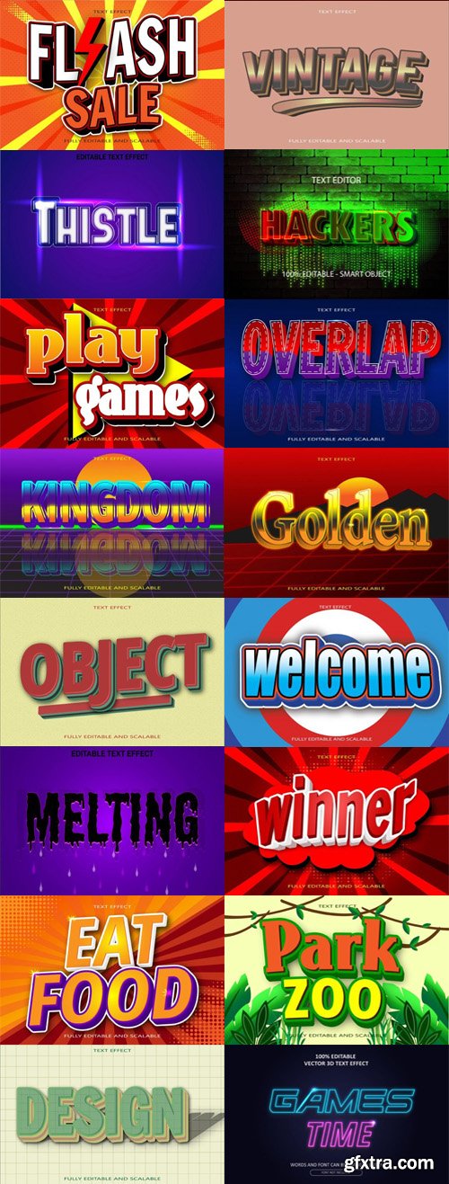 30 Awesome Editable Vector Text Effects [Vol.2]