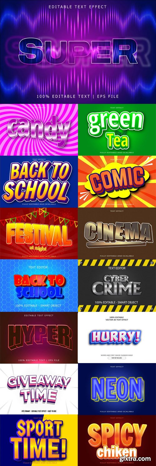 30 Awesome Editable Vector Text Effects [Vol.2]