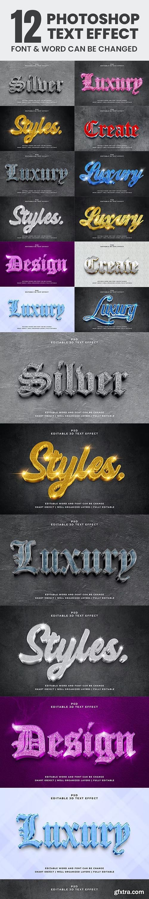 Graphicriver - 12 Gold Luxury Photoshop Editable 3d Text Effect Style Pack 44461526