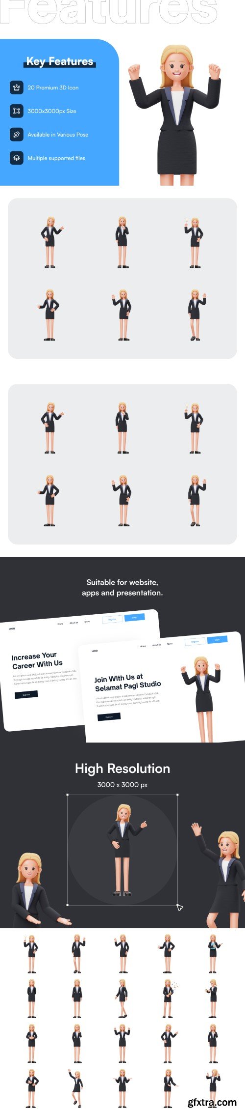 Business Woman 3D Character