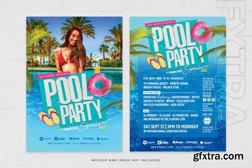 PSD splash pool party poolside event flyer template