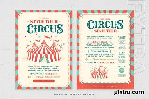 PSD circus party event flyer template in for carnival celebration