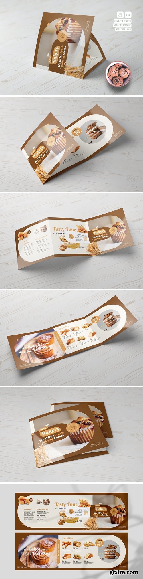 Bakery Food Square Trifold Brochure 5ZUGQWK