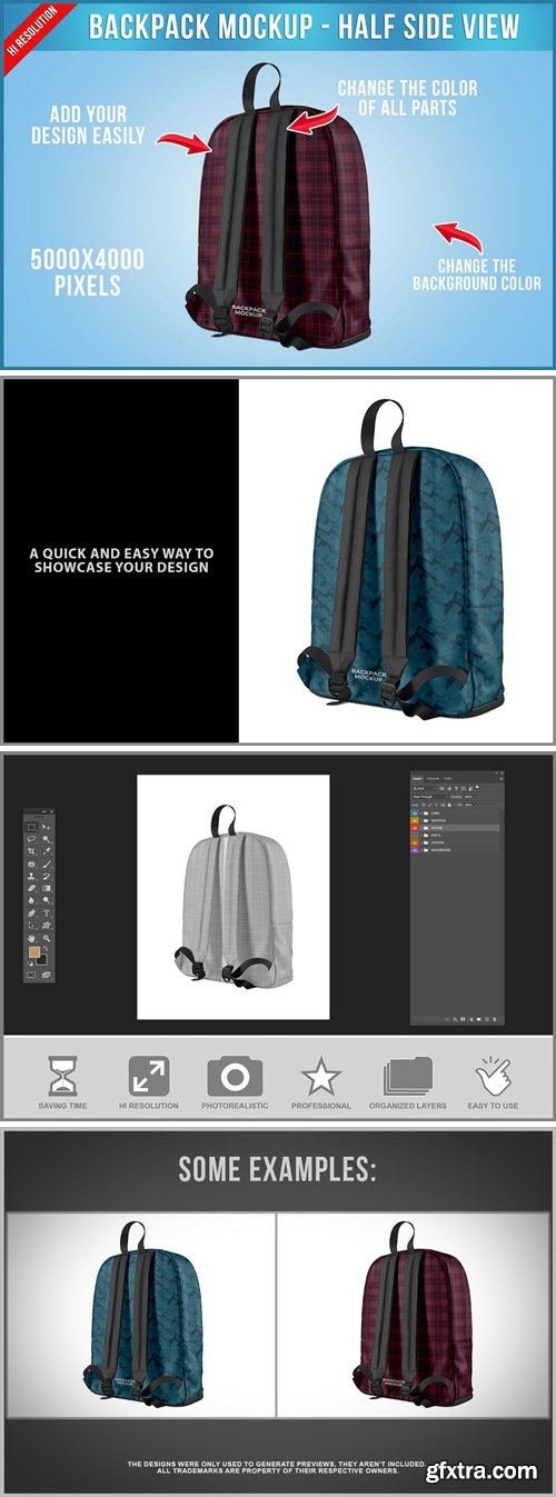 BackPack Mockup - Half Side View 7TPHZYA