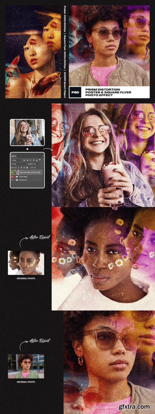 Prism Distortion Photo Effect