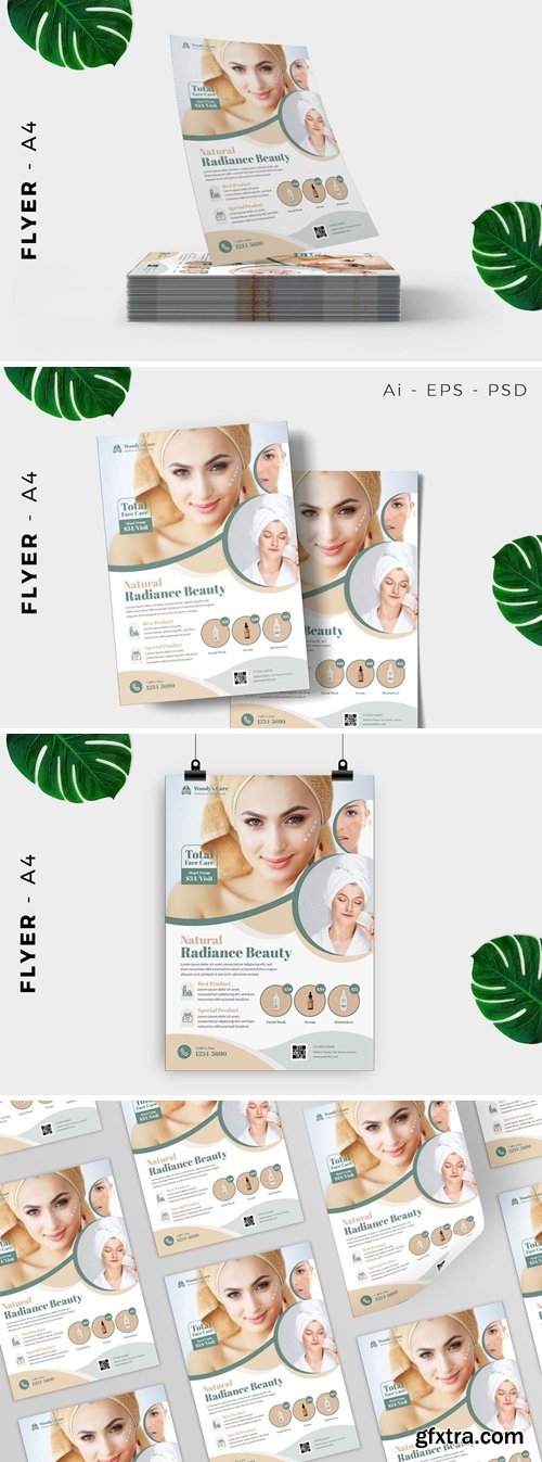 Skin care Flyer template promotion HHKHW9U