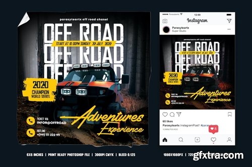 Off Road Square Flyer & Instagram Post E6XUGVD
