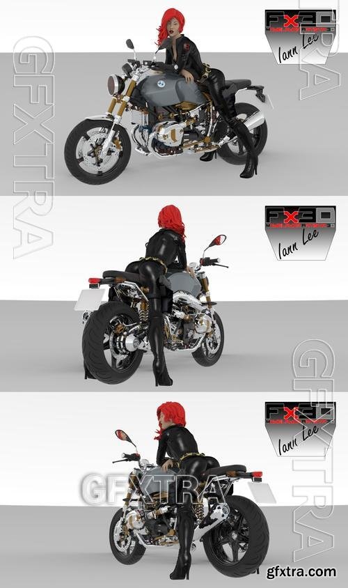 Black Widow on Motorcycle &ndash; 3D Print Model