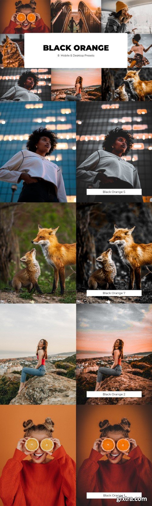 Creativemarket BLACK ORANGE Lightroom Presets » GFxtra
