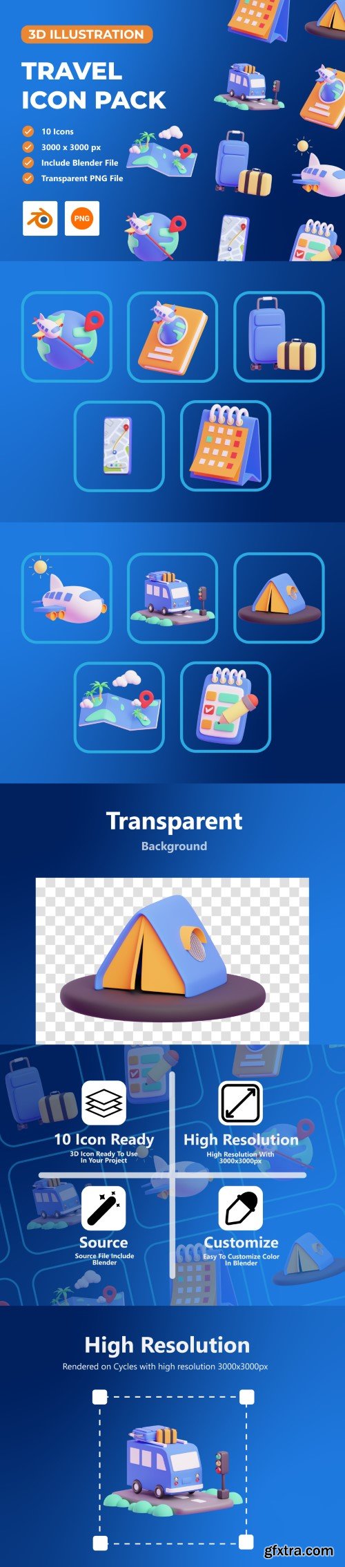 UI8 - Travel 3D Icon Pack UI8 - Travel 3D Icon Pack