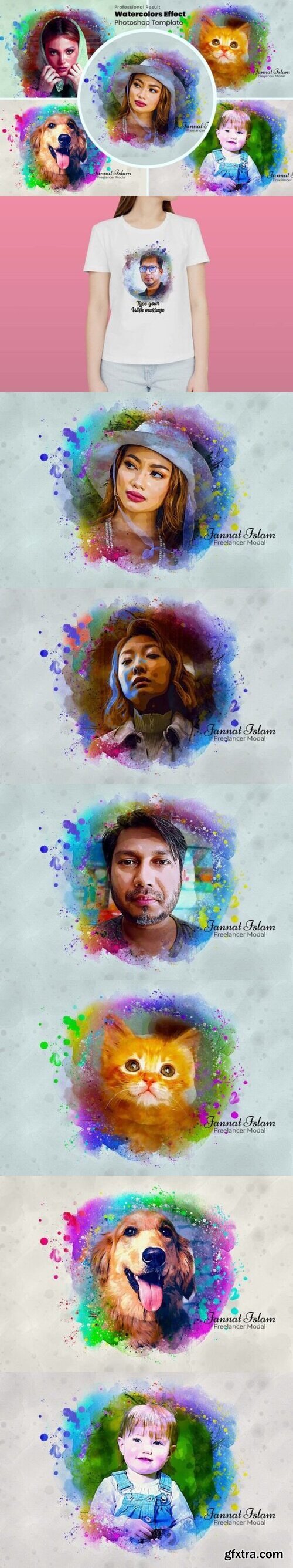 Realistic Watercolor Portrait Effect