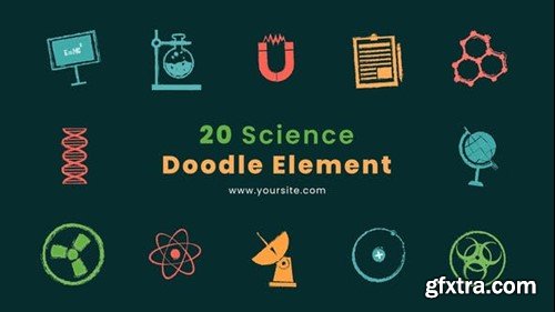 Videohive Animated Science Doodles Element Pack After Effects Template 44677519