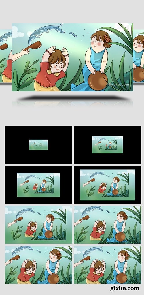 Easy-to-use Cartoon Mg Animation Dai Water-splashing Festival Two Girls 6318533