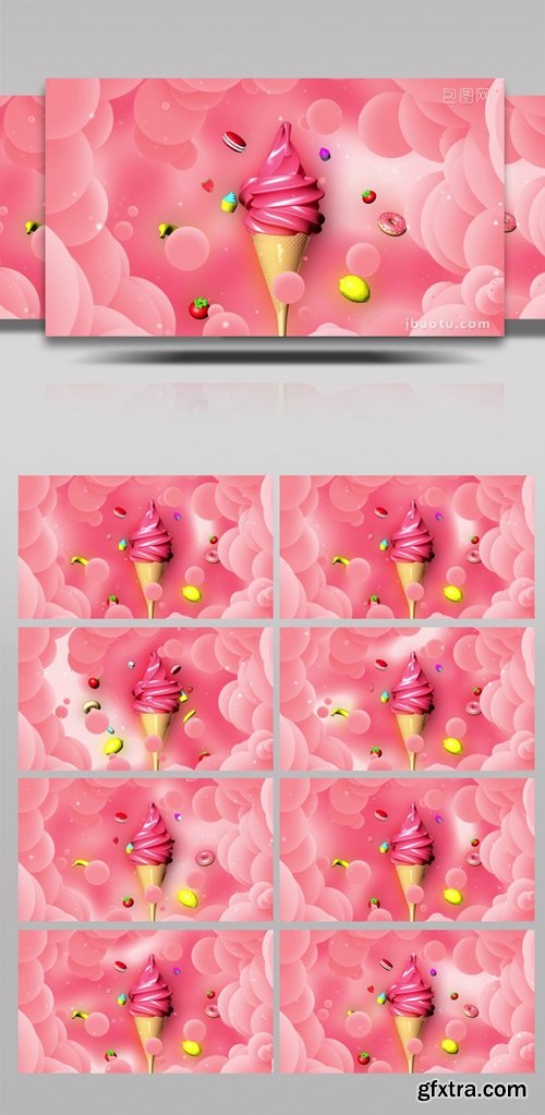 Cartoon Summer Ice Cream Video Background 6042055
