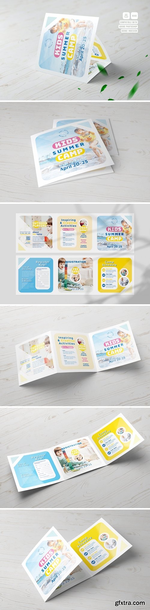 Kids Summer Camp Square Trifold Brochure TFLG2GU