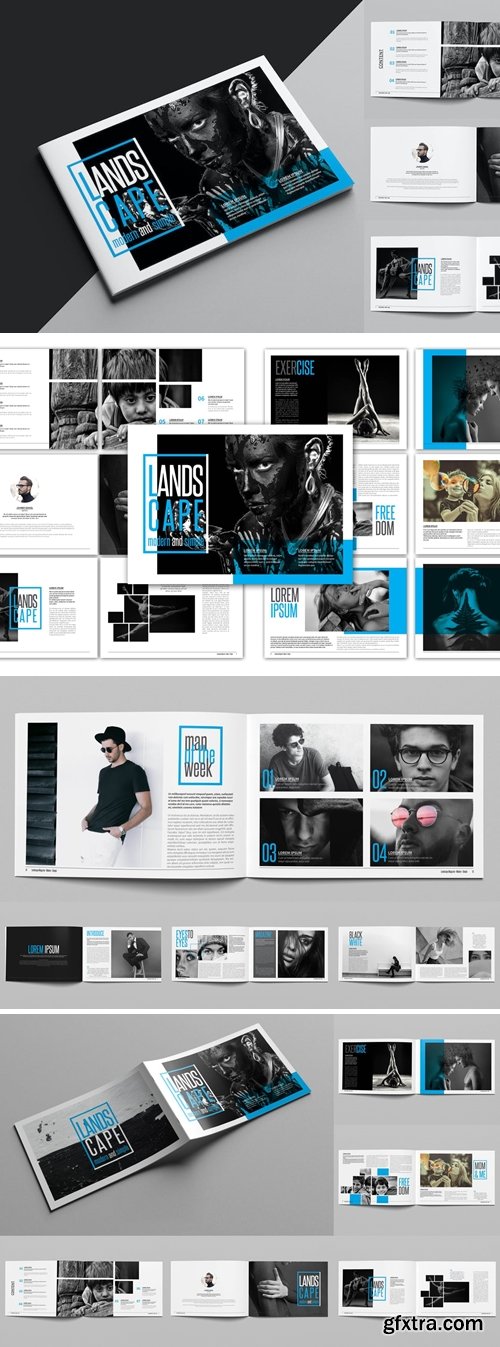 Landscape Monochrome Magazine Template FACKYU4
