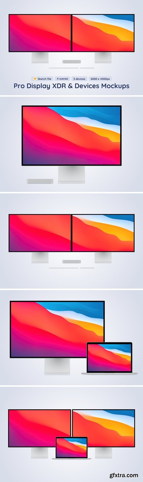 Pro Display XDR and Macbook Pro - 4 Sketch Mockup 4UE5UKU