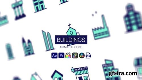 Videohive Buildings Animated Icons 44950548