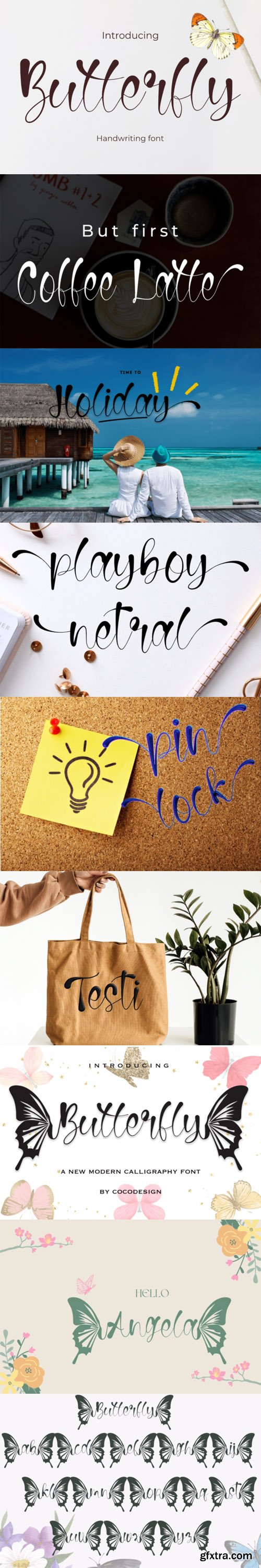 Butterfly Calligraphy Font Butterfly Calligraphy Font