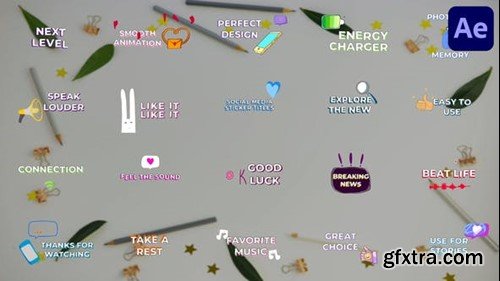 Videohive Social Media Sticker Titles for After Effects 44913661