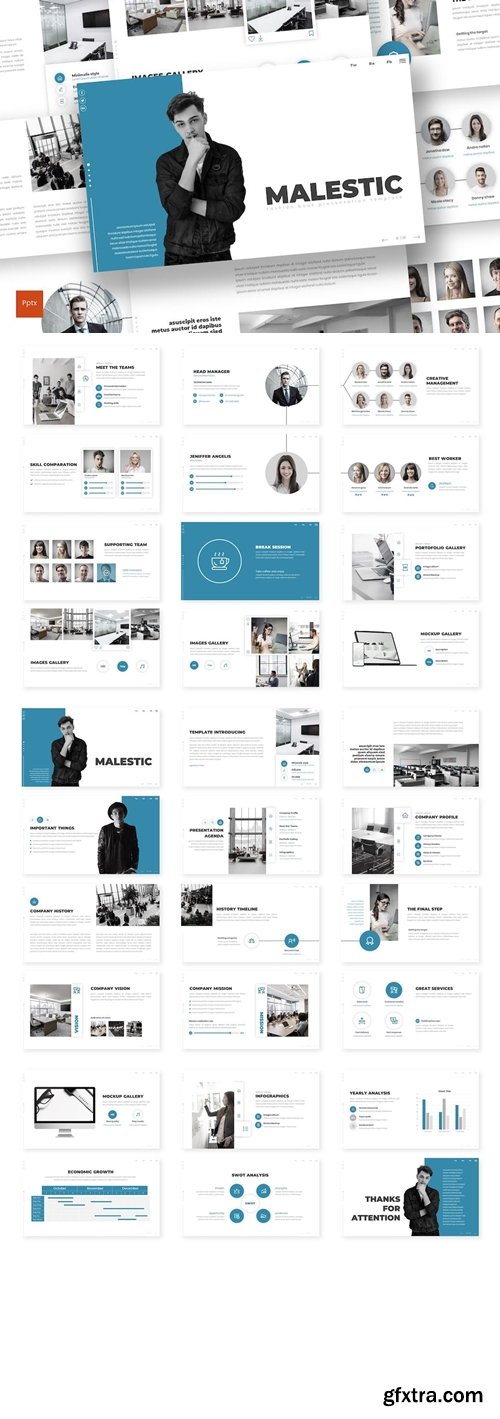 Malestic - Powerpoint,Keynote,Google Slides Template