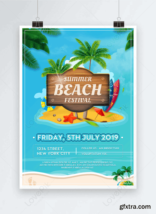 Summer Beach Party Poster Template 464231201