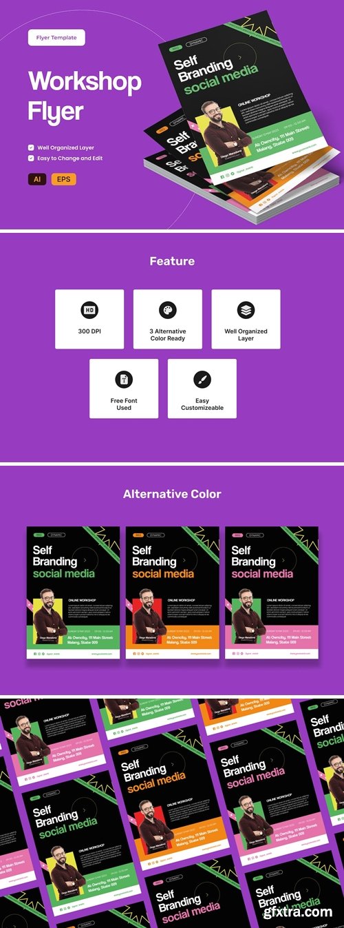 Workshop Modern Flyer AI & EPS Template LEQGGQ9 Workshop Modern Flyer AI & EPS Template LEQGGQ9