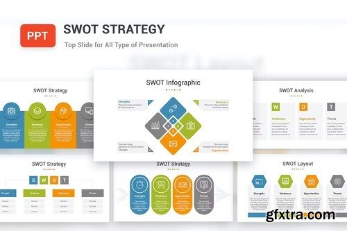 SWOT Strategy PowerPoint Template CDC7R46