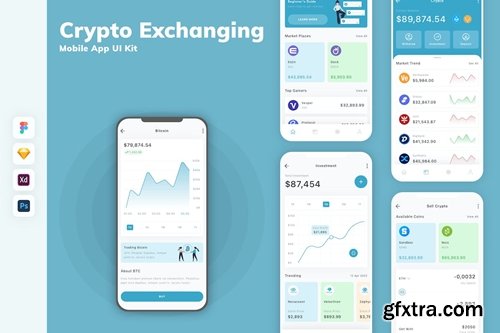 Crypto Exchanging Mobile App UI Kit QZKBFAQ