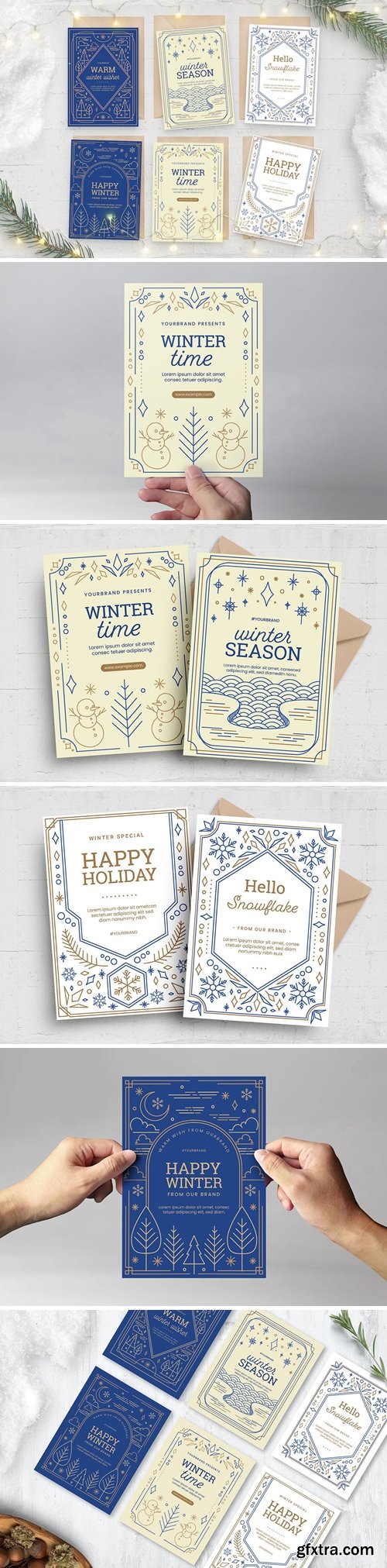Ornate Winter Card / Invitation Templates Set B2ARGNR Ornate Winter Card / Invitation Templates Set B2ARGNR