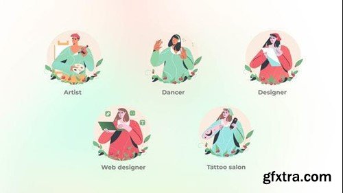 Videohive Creative Professions - Flat Concepts-Colorful 45021098