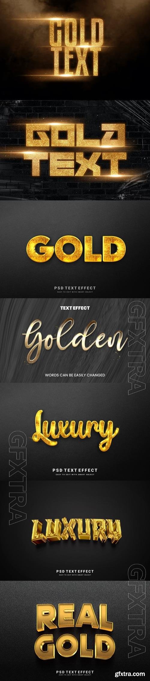 Gold shining editable psd text effect design