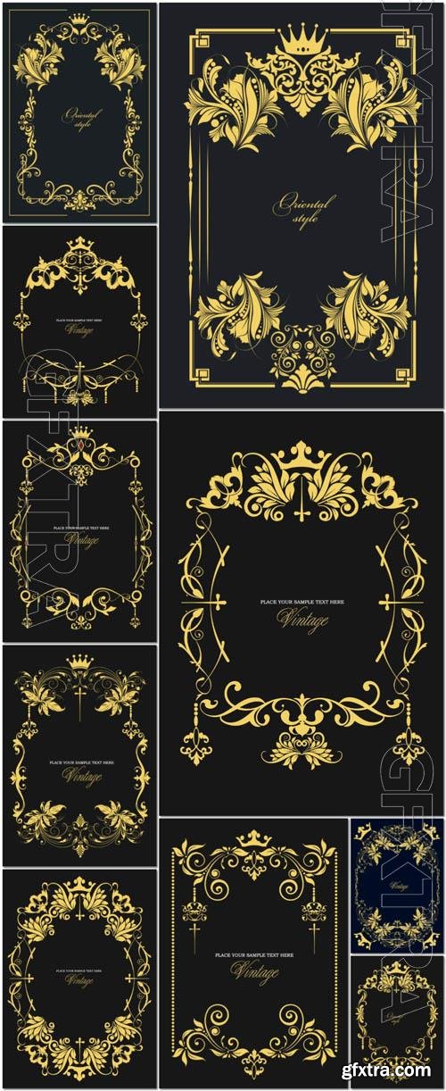 Vector ornament frames royal golden style